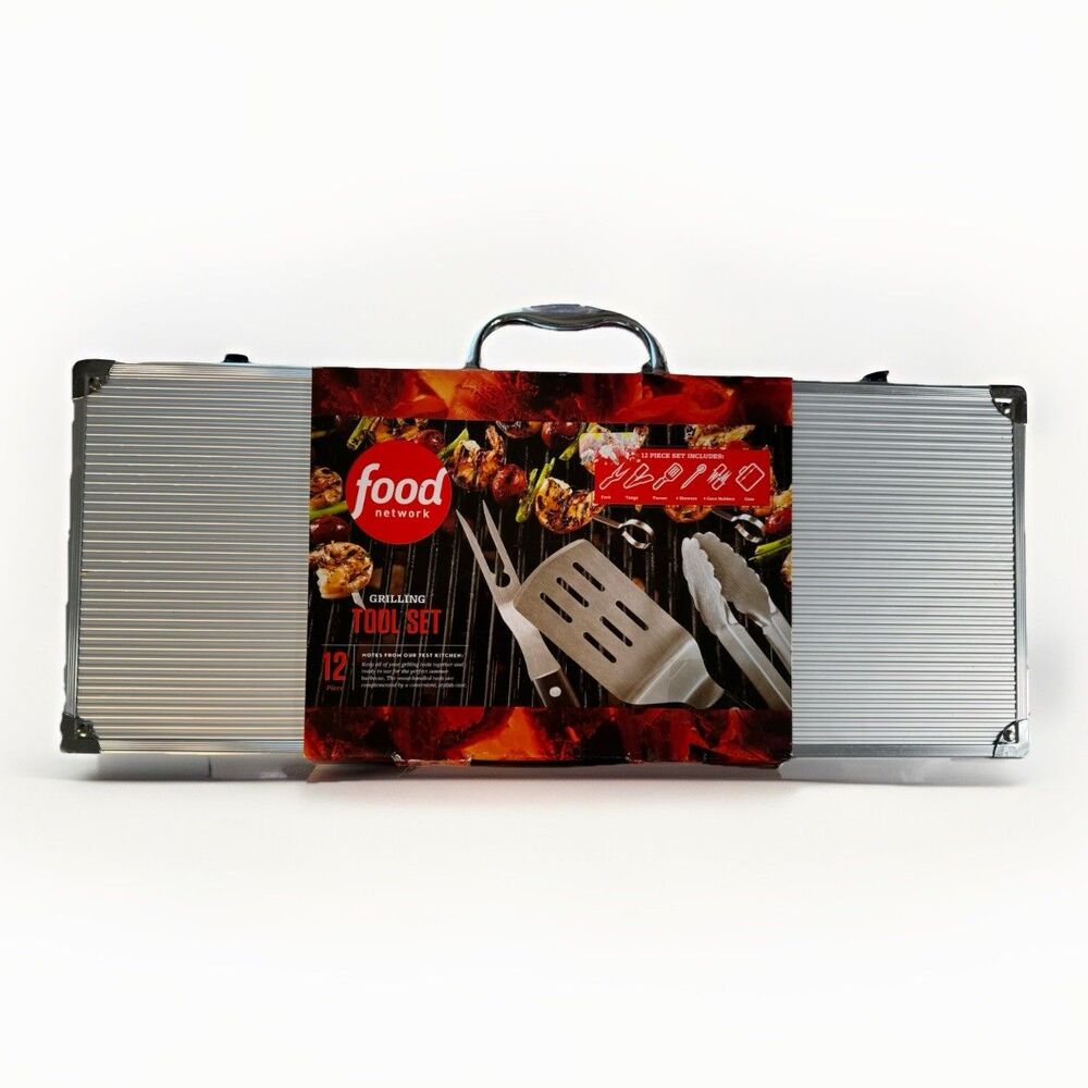 NEW  FOOD NETWORK 12 Piece Grilling BBQ Tool ESSENTIAL Set